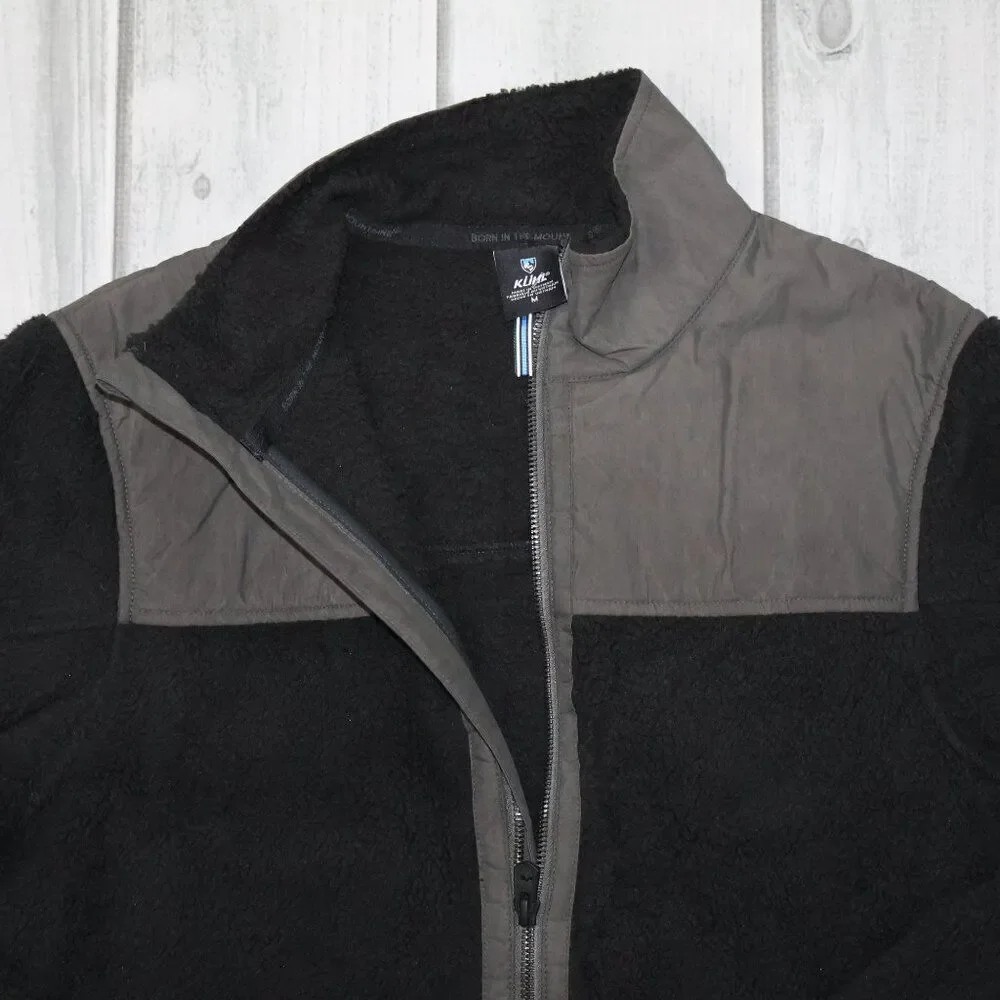 NEW KUHL Konfluence Fleece Jacket Men's Medium Full Zip Raven Carbon Black Gray